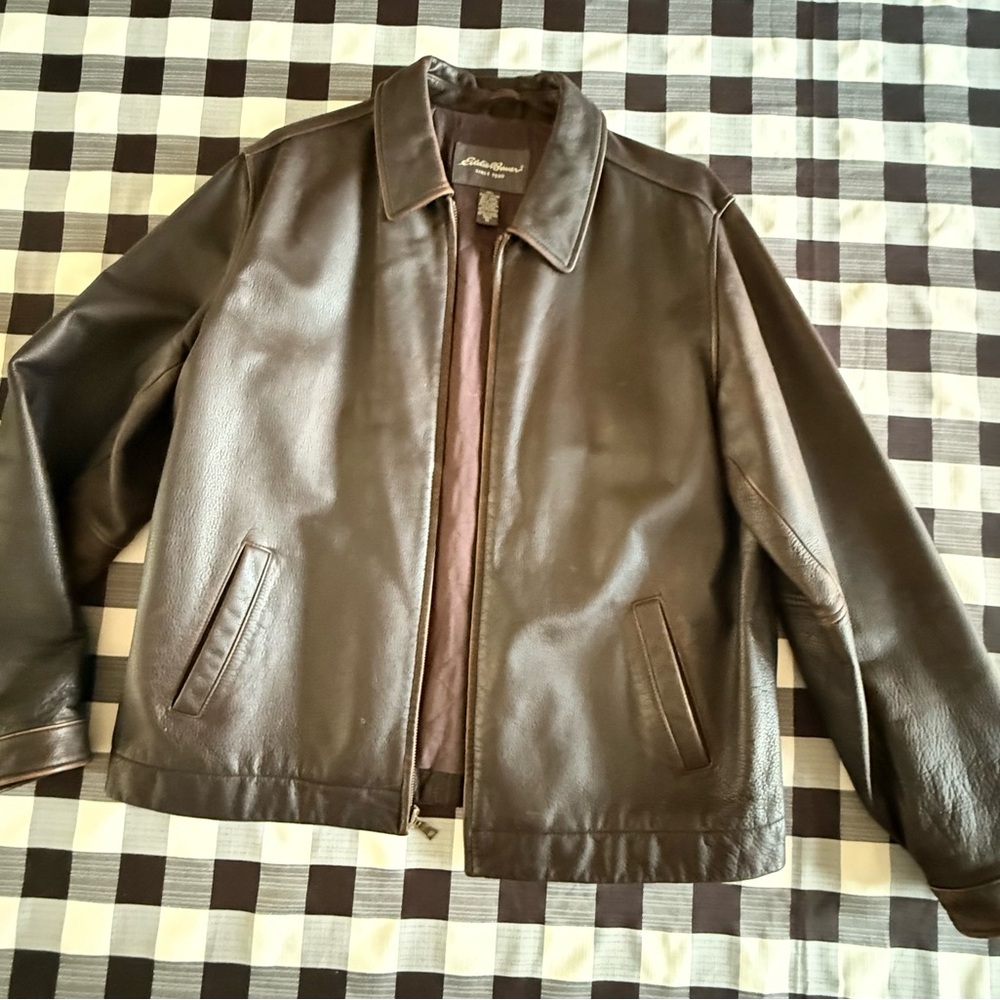 Eddie Bauer Rich Brown Leather Jacket